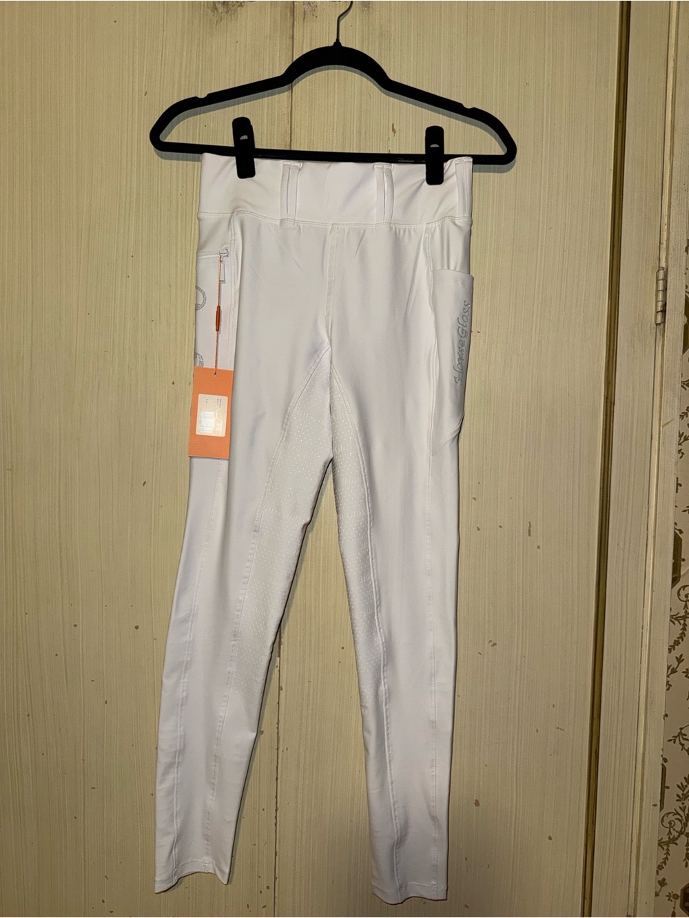 HORSE GLOSS - CRYSTAL KYLIE - RIDING LEGGINGS | WHITE - Small